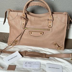 Authentic BALENCIAGA metallic edge Large City Bag